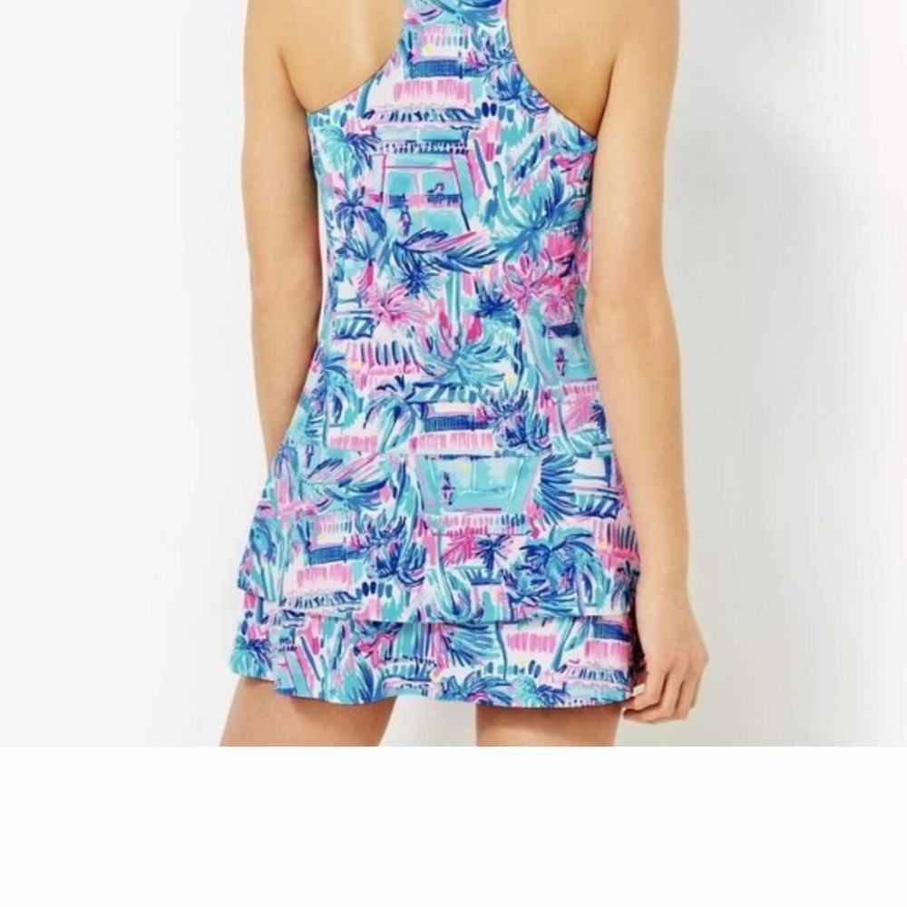 Lilly Pulitzer Vibrant Blue and Pink Mini Dress - Picture 3 of 12
